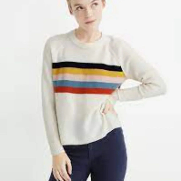 Madewell placed striped allister pullover sweater - Picture 1 of 5